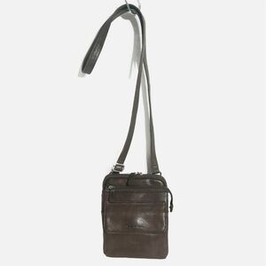Fossil Brown Pebbled Leather Crossbody Bag Silver Tone Hardware Adjustable Strap